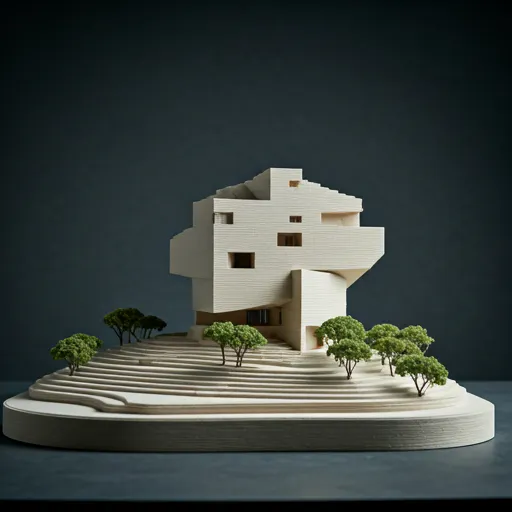 Complex 3D printed architectural model